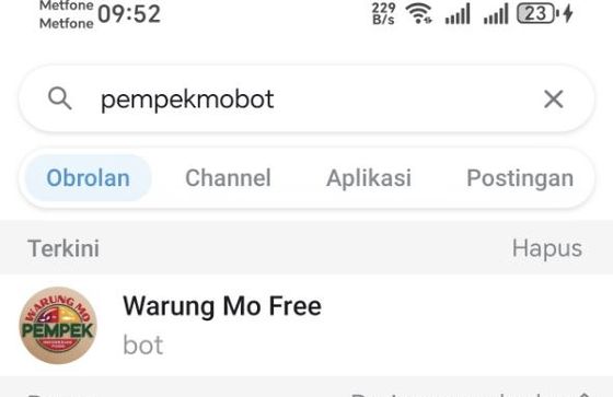 Mencari bot di Telegram