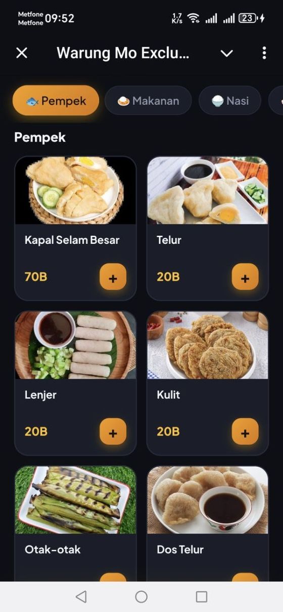 Tampilan toko